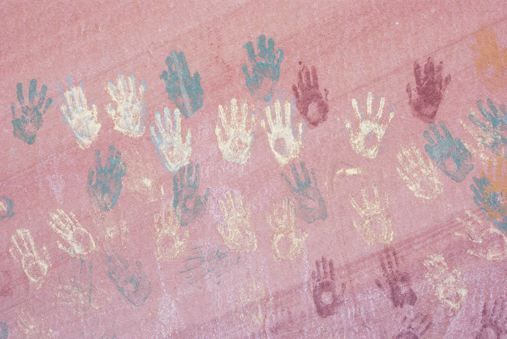 Anasazi rock art handprints