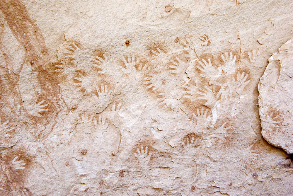 Anasazi rock art handprints