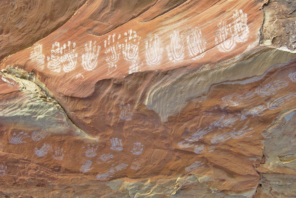 Anasazi rock art handprints