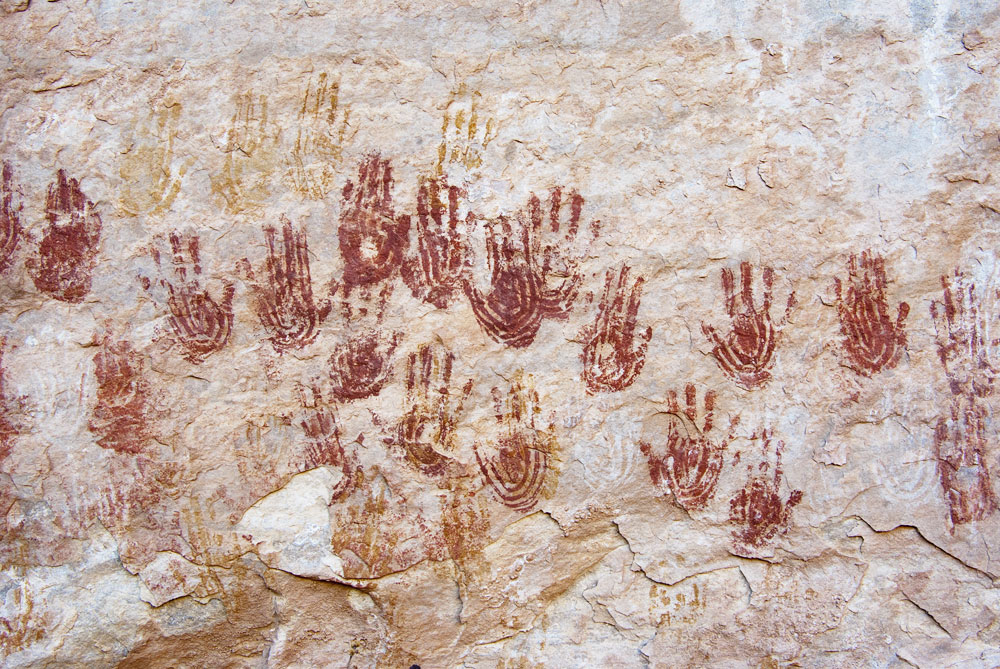 Anasazi rock art handprints